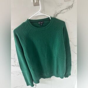 J.Crew Premium Green Lambswool Crewneck Sweater